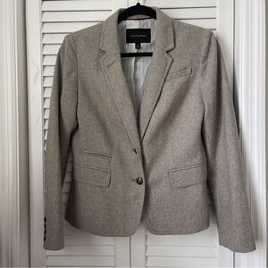 Banana Republic Herringbone Blazer Lined Wool Blend Size-6P